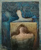 Saadi Al Kaabi, Three Figures, oil on canvas