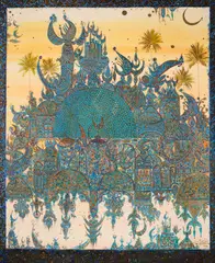 Widad Al-Orfali, Imaginary View Of Baghdad, oil on canvas
