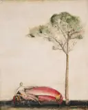 Hammoud Chantout, Lady On A Couch, oil on canvas laid on board