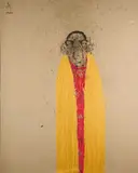 Sabhan Adam, Portrait D'Homme, mixed media on canvas