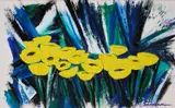 Lena Kelekian, Dancing Yellow Poppies, acrylic on canvas laid on board