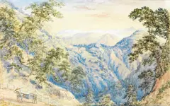 Constance Gordon-Cumming, Outside Simla, watercolour 39cm by 63cm