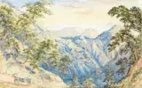 Constance Gordon-Cumming, Outside Simla, watercolour 39cm by 63cm