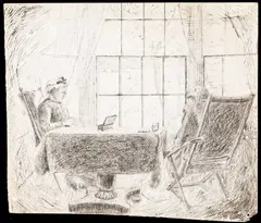 Henry Tonks, An Idle Afternoon, pen and black ink 16cm by 19cm