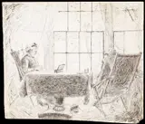 Henry Tonks, An Idle Afternoon, pen and black ink 16cm by 19cm