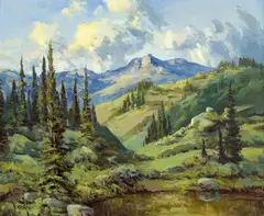 Rod Goebel, Paysage, huile sur toile