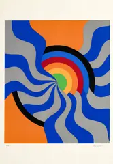 Mohamed Melehi, Sans-titre, 1975, lithographie