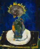 Bernard Lorjou, Tournesol au vase, 1952, huile sur toile