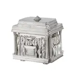 Coffret by Miguel Ortiz Berrocal, 1969-1975, sculpture en métal argenté avec nécessaire de pique-nique, sold Jun 2021