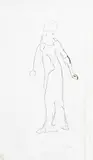 Ferdinand Hodler, Etude pour "Blick in die Unendlichkeit", vers 1915, crayon de graphite et encre de Chine au pinceau sur papier
