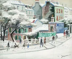 Willy James Rochat, Le Lapin Agile, huile sur toile