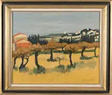 Georges Borgeaud, Eygalière, Provence, 1979, huile sur toile