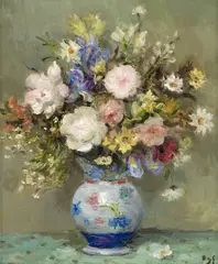 Marcel Dyf, Pivoines, 1984, huile sur toile
