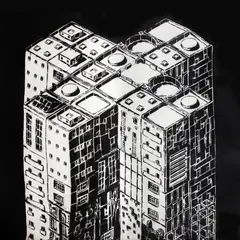 Mariusz Waras, M-city.org, 2005, 2005, spray, szablon, plandeka