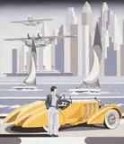 Tomasz Kostecki, Kobieta i żółty Mercedes, 2026, 2026, olej, płótno