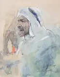 Marian Mokwa, Portret Araba, ok. 1913 r., 1913, akwarela, papier