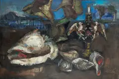 Wanda Wedecka, Martwa natura, 1967 r., 1967, olej, płótno
