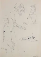 Bez tytułu, 1959 by Zdzisław Beksiński, 1959, pióro, papier, sold Jun 2026