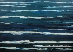 Edward Dwurnik, Obraz nr 82, z cyklu Błękitny (XX), 1992, 1992, olej, płótno