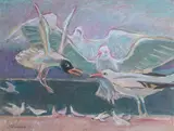 Józefa Wnuk, Głuptaki, 1996, 1996, pastel, gwasz, papier