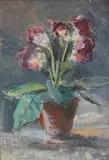Antoni Suchanek, Kwiaty w doniczce, 1955 r., 1955, akwarela, gwasz, pastel, papier, 68