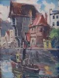 Eugeniusz Dzierżencki, Gdańsk – Żuraw, olej, tektura
