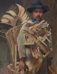 Aleksander Augustynowicz, Sitarz, olej, deska
