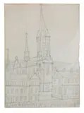 Nikifor Krynicki, Kościół, ołówek, papier, 20