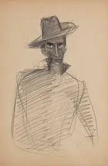 Stanisław Eleszkiewicz, Autoportret, ołówek, papier, 22