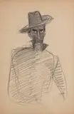 Stanisław Eleszkiewicz, Autoportret, ołówek, papier, 22