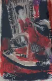 Henryk Hayden, Na bujanym fotelu, 1965 r., 1965, technika mieszana, papier, 20