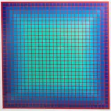 Julian Stanczak, Conferring Blue, serigrafia, papier, 62