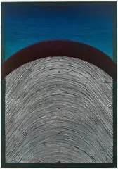 Ryszard Gieryszewski, Linie owalne, 2007, 2007, linoryt, drzeworyt, papier