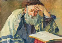 Erno Erb, Modlący się Żyd, olej, tektura