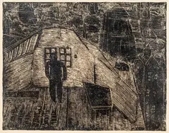 Ryszard Stryjec, W pracowni, z cyklu "Wnętrza", 1961, 1961, gipsoryt, papier