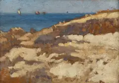 Stanisław Czajkowski, Pejzaż nadmorski, 1917 r., 1917, olej, sklejka