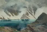 Leszek Stańko, Morskie Oko w Tatrach, 1963 r., 1963, olej, tektura