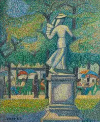 George Joseph Zelter, Niedziela w Ogrodzie Luksemburskim, ok. 1960 r., 1960, olej, płótno