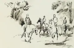 Józef Korolkiewicz, Przejażdzka, 1975, 1975, tusz, papier