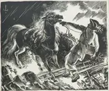 Edmund Ludwik Bartłomiejczyk, Błyskawica, drzeworyt, papier