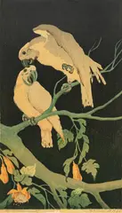 Aleksander Laszenko, Zaloty, 1936 r., 1936, drzeworyt barwny, papier
