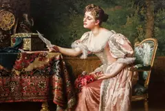 Władysław Czachórski, Zaproszenie, 1897 r., 1897, olej, płótno dublowane, 48