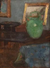 Olga Boznańska, Martwa natura z zielonym dzbankiem, 1900 r., 1900, olej, tektura