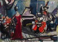 Zygmunt Menkes, Koncert, olej, płótno