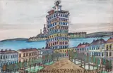 Nikifor Krynicki, Pejzaż z Bułgarii, 1963 r., 1963, akwarela, gwasz, papier