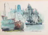 Gdańsk. Nad Motławą by Marian Mokwa, akwarela, ołówek, papier, sold May 2026