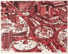 Edward Dwurnik, Katowice, 2002, 2002, akwaforta, akwatinta, papier, 34