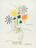Pablo Picasso, Bouquet de Fleurs, 1958, 1958, litografia barwna, papier Velin Arches