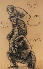 The Krasnals, Piramida zwierząt, 2010, 2010, węgiel, papier