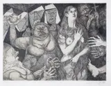 Leszek Rózga, Między niewiastami [wg. Tycjana], 1998, 1998, akwaforta (odbitka próbna I), 29
